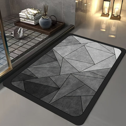 Slim Rectangular Bath Mat Quick Dry Non Slip Bathroom Floor Rug