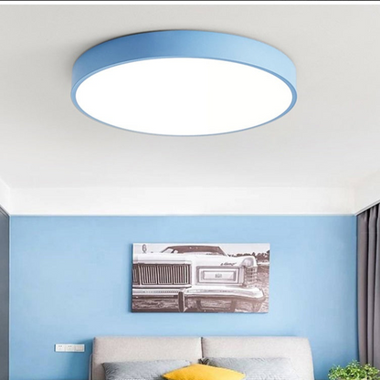Plafoniera LED rotonda sottile, moderna e minimalista, a tre colori, per interni