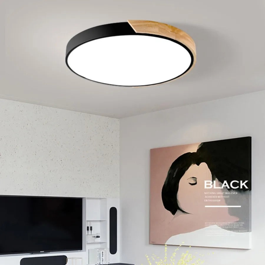 Plafoniera LED rotonda sottile, moderna e minimalista, a tre colori, per interni