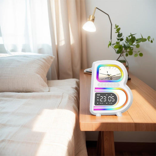 Smart Alarm Clock with RGB Light Bluetooth Speaker Touch Control Bedside Clock