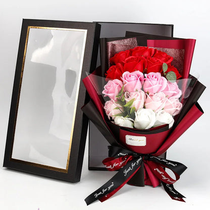 Soap Rose Bouquet Realistic Scented Flower Gift Bouquet Romantic Decorative Roses