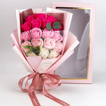 Soap Rose Bouquet Realistic Scented Flower Gift Bouquet Romantic Decorative Roses