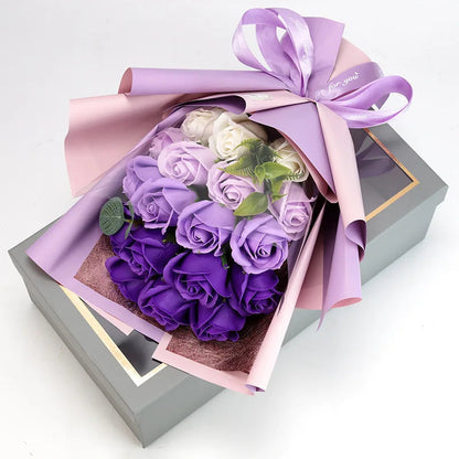 Soap Rose Bouquet Realistic Scented Flower Gift Bouquet Romantic Decorative Roses