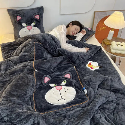 Soft Fleece Blanket and Pillow Set Cozy Throw Blanket Set for Sofa Bed Comfort and Home Decor