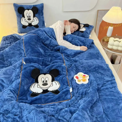 Soft Fleece Blanket and Pillow Set Cozy Throw Blanket Set for Sofa Bed Comfort and Home Decor