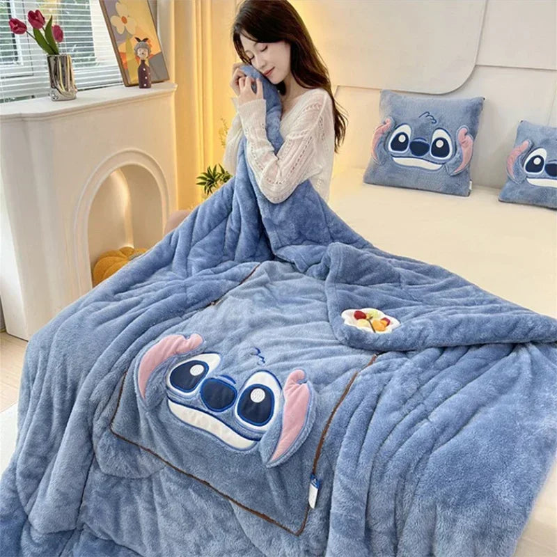 Soft Fleece Blanket and Pillow Set Cozy Throw Blanket Set for Sofa Bed Comfort and Home Decor