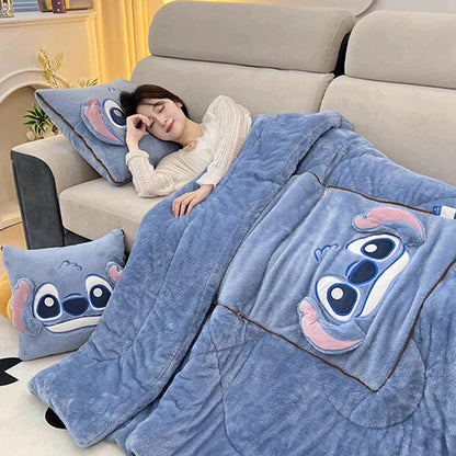 Soft Fleece Blanket and Pillow Set Cozy Throw Blanket Set for Sofa Bed Comfort and Home Decor
