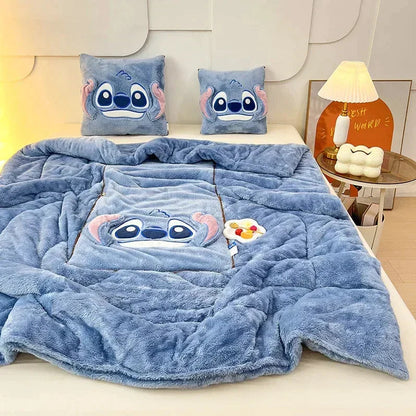 Soft Fleece Blanket and Pillow Set Cozy Throw Blanket Set for Sofa Bed Comfort and Home Decor