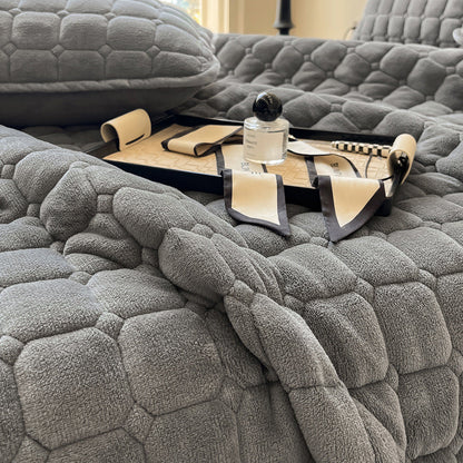 Soft Modern Textured Throw Blanket Square Pattern Plush Home Cover
