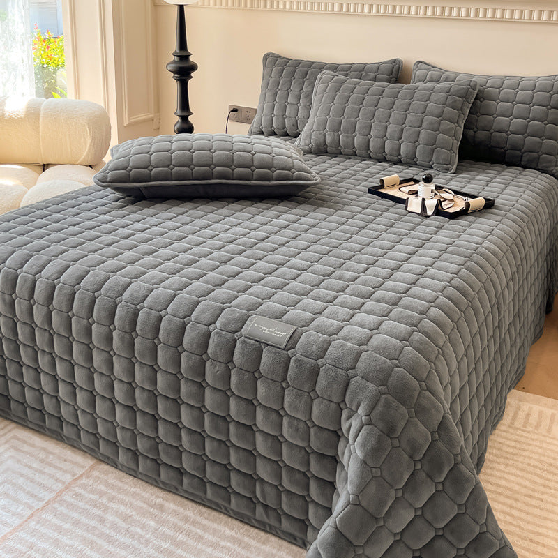 Soft Modern Textured Throw Blanket Square Pattern Plush Home Cover