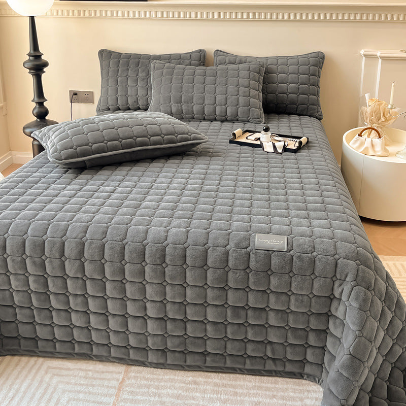 Soft Modern Textured Throw Blanket Square Pattern Plush Home Cover