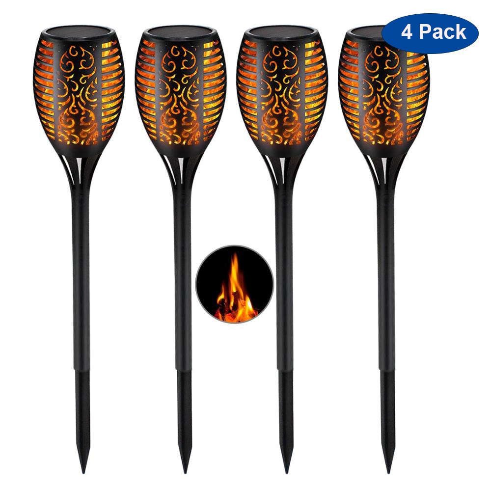Solar Flame Torch Lights Outdoor Waterproof LED Garden Torch Lights
