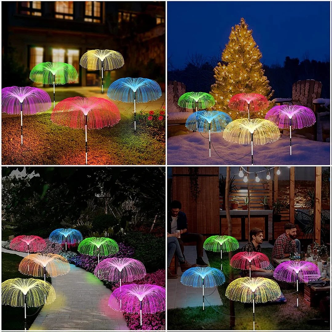 Solar LED Firework String Lights Waterproof Garden Decorative Lights for Patio Pathway Outdoor Decor