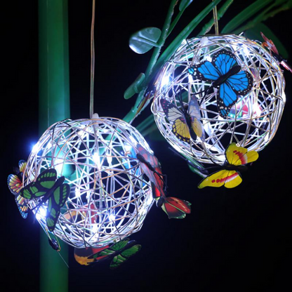 Solar LED Garden Globe Light Waterproof Outdoor Decorative Butterfly Lamp