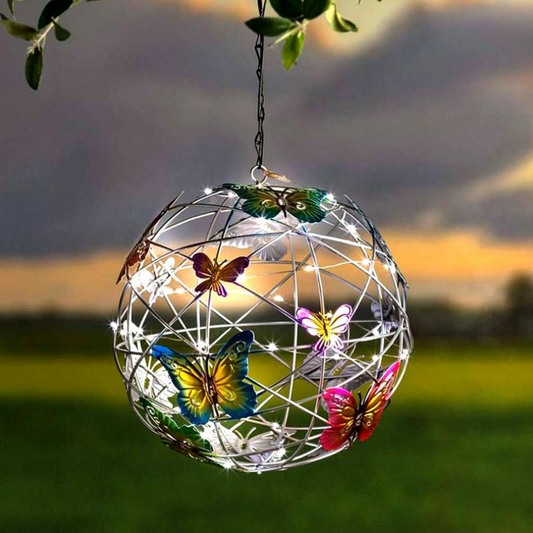 Solar LED Garden Globe Light Waterproof Outdoor Decorative Butterfly Lamp