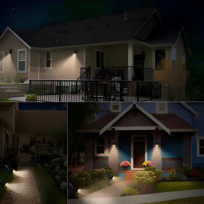 Solar LED Garden Spotlight 2 in 1 Waterproof Outdoor Landscape Path Yard Wall Light 3000K Warm White