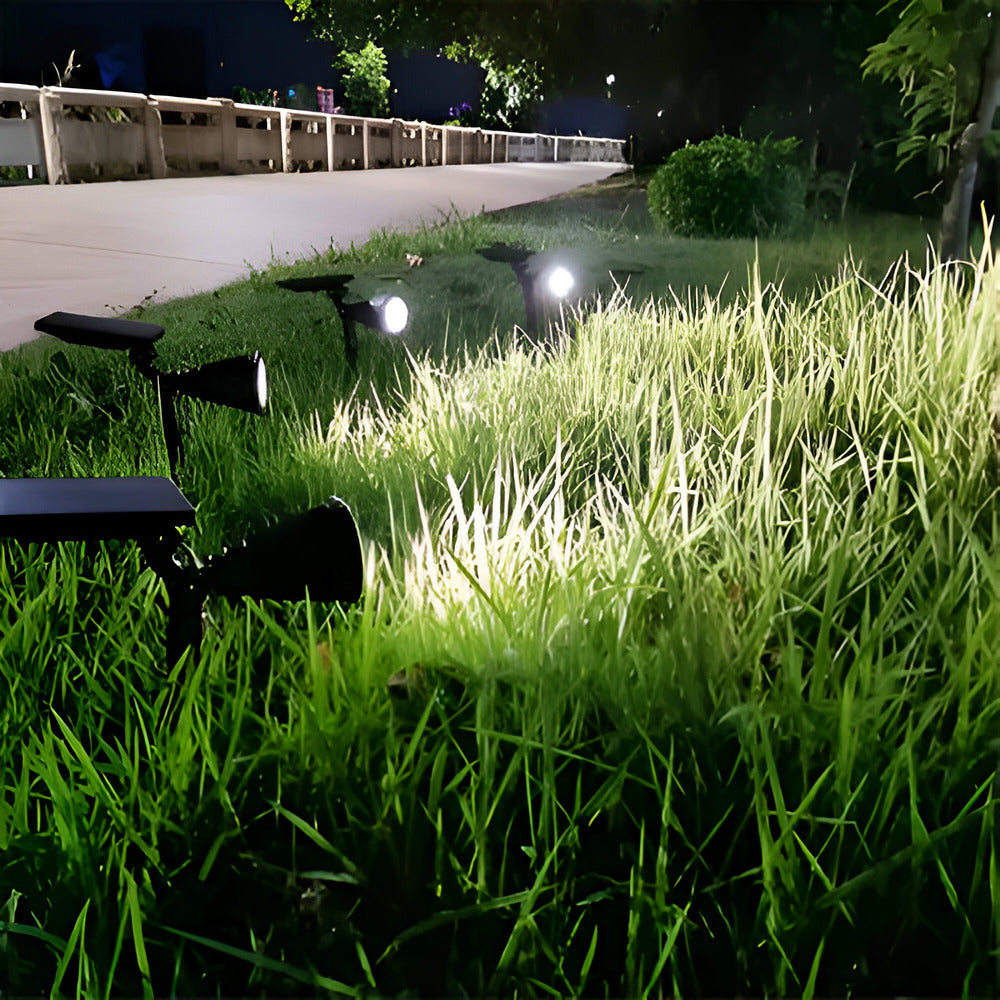 Solar LED Garden Spotlight 2 in 1 Waterproof Outdoor Landscape Path Yard Wall Light 3000K Warm White