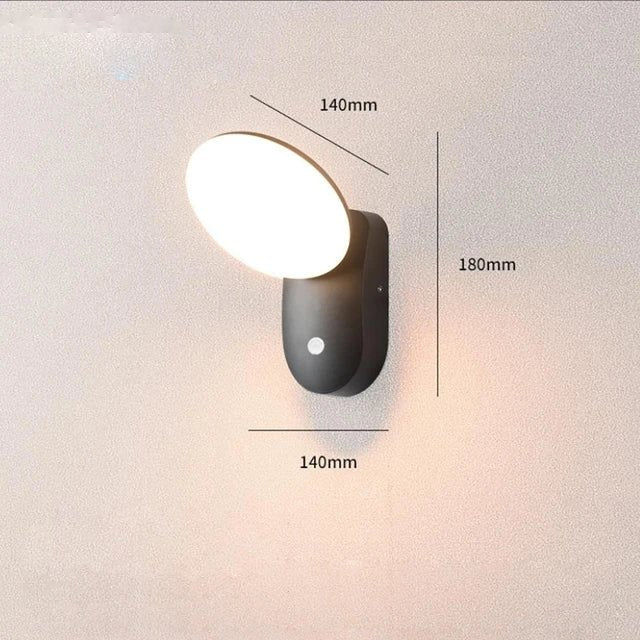 Solar-LED-udendørs væglampe med PIR-bevægelsessensor 12W vandtæt sikkerhedslampe til haven