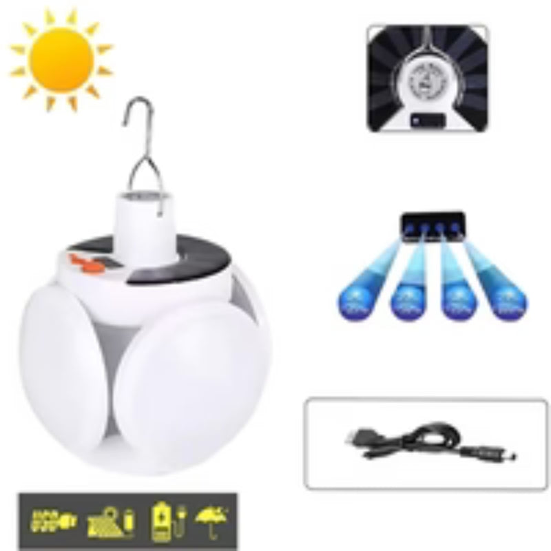 Solar Outdoor Camping Lantern USB Rechargeable Waterproof LED Emergency Light