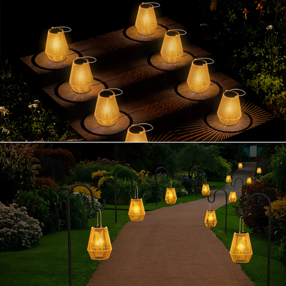 Solar Outdoor Lantern Garden Patio Solar Light Warm LED Decorative Landscape Lighting