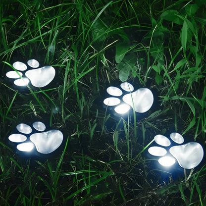 Solar Paw Print Garden Light Warm LED Pathway Outdoor Decoration