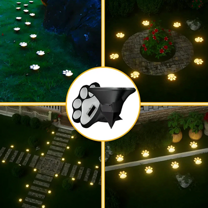 Solar Paw Print Garden Light Warm LED Pathway Outdoor Decoration