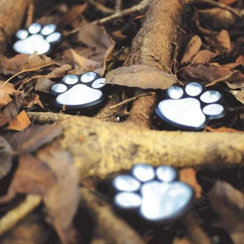 Solar Paw Print Garden Light Warm LED Pathway Outdoor Decoration