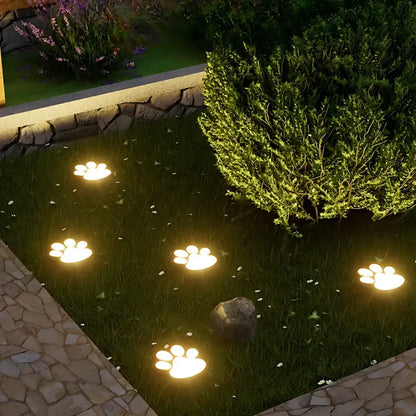 Solar Paw Print Garden Light Warm LED Pathway Outdoor Decoration