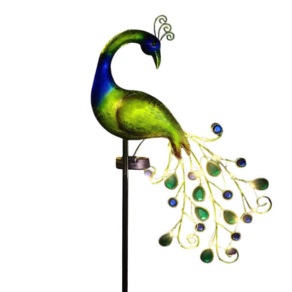 Solar Peacock Garden Light With LED Decorative Outdoor Pathway Accent