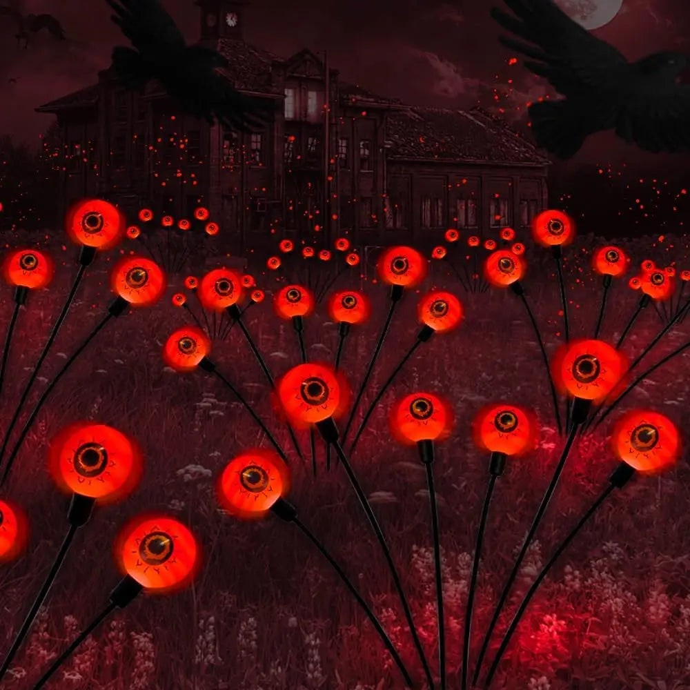 Sfere luminose LED da giardino per Halloween a energia solare, luci spettrali per vialetti esterni