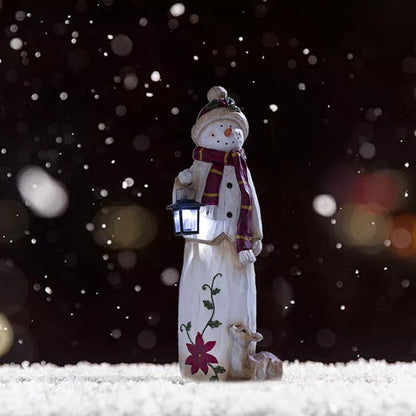 Solar Snowman Lantern Outdoor Christmas Decoration LED Solar Garden Lantern