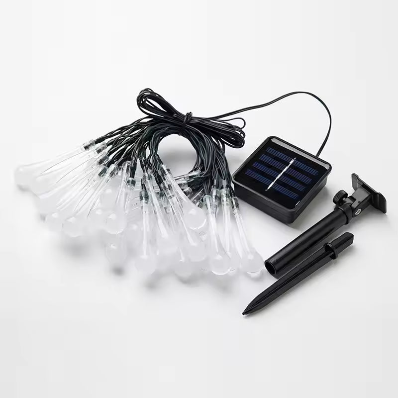Solar Water Drop String Lights Outdoor Waterproof Garden Patio Decorative Lighting