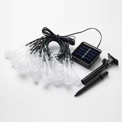 Solar Water Drop String Lights Outdoor Waterproof Garden Patio Decorative Lighting