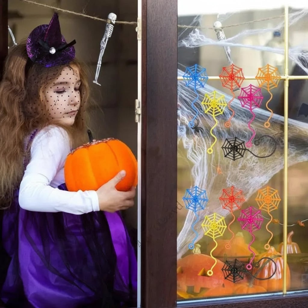 Spider Web Window Hanging Halloween Decoration Party Decor Set
