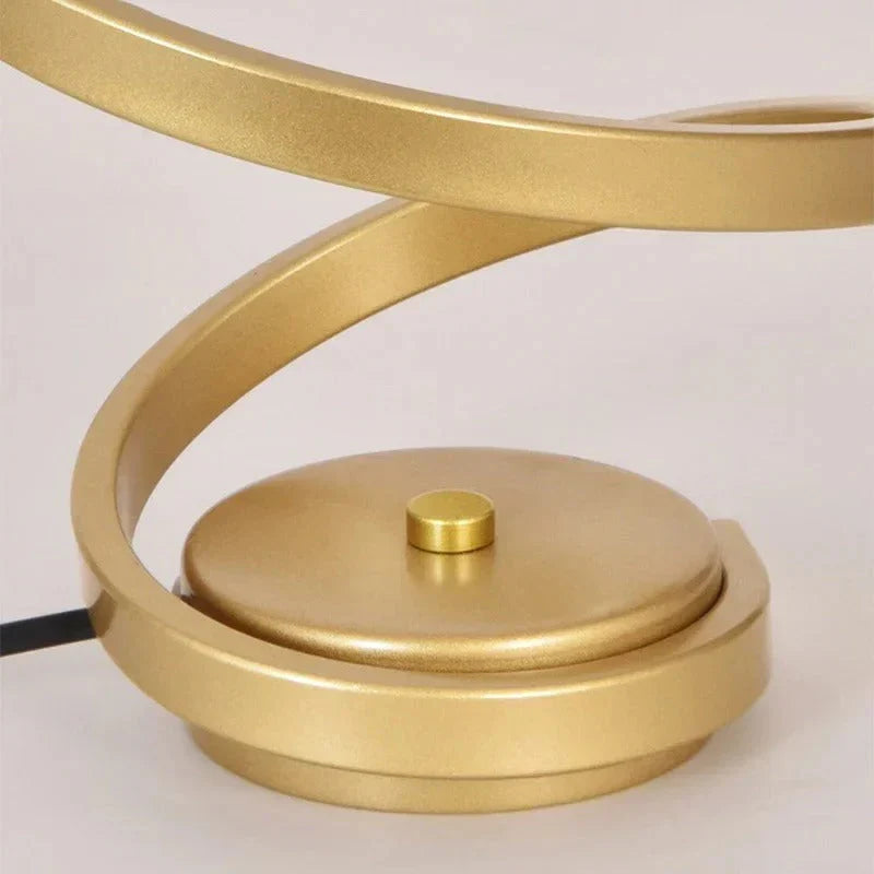 Spiral LED Table Lamp Modern Sleek Button Switch Bedside Desk Light