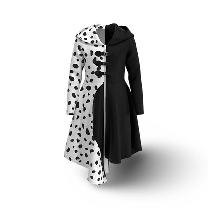 Spotted Dress Halloween Costume With Cape Mask Wig Cosplay Outfit