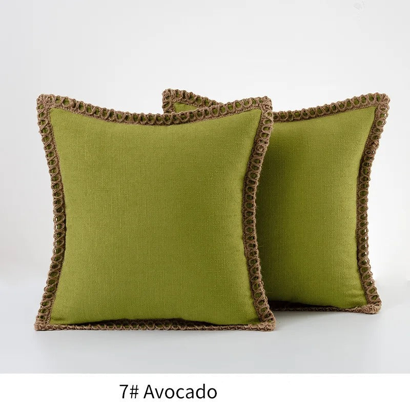 Square Cushion Cover Grey Red Two Tone Decorative Sofa Bed Chair Accent