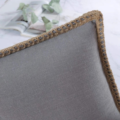 Square Cushion Cover Grey Red Two Tone Decorative Sofa Bed Chair Accent