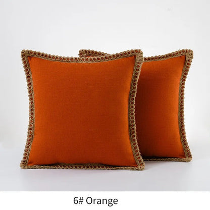 Square Cushion Cover Grey Red Two Tone Decorative Sofa Bed Chair Accent