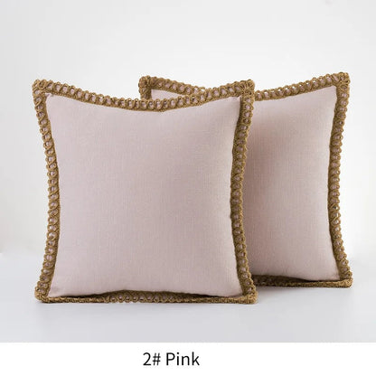 Square Cushion Cover Grey Red Two Tone Decorative Sofa Bed Chair Accent