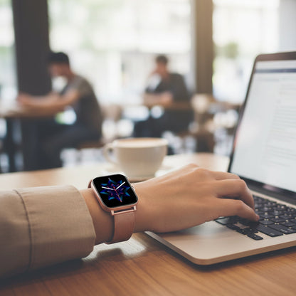 Square Smart Watch with Fitness and Activity Tracking