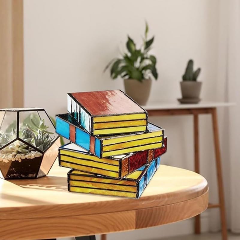 Stacked Book LED Table Lamp Decorative Soft Light Living Room Bedroom
