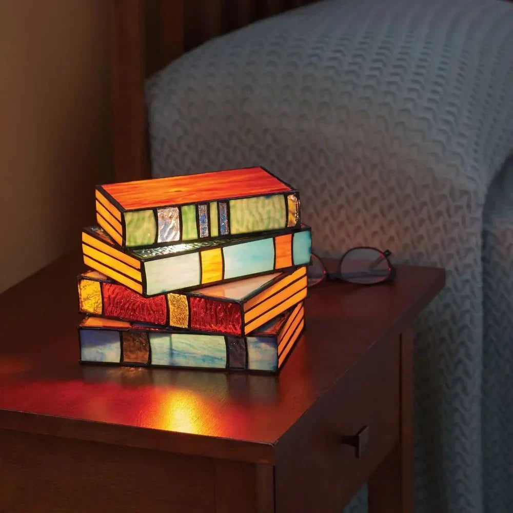 Stacked Book LED Table Lamp Decorative Soft Light Living Room Bedroom