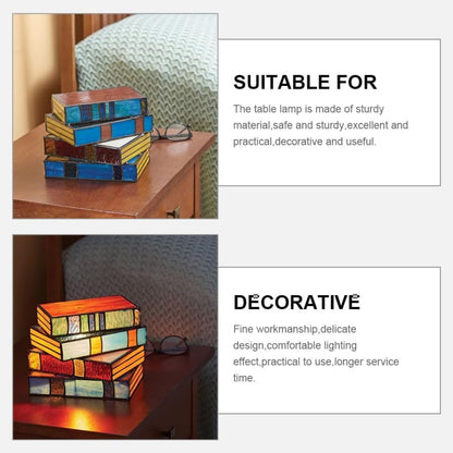Stacked Book LED Table Lamp Decorative Soft Light Living Room Bedroom