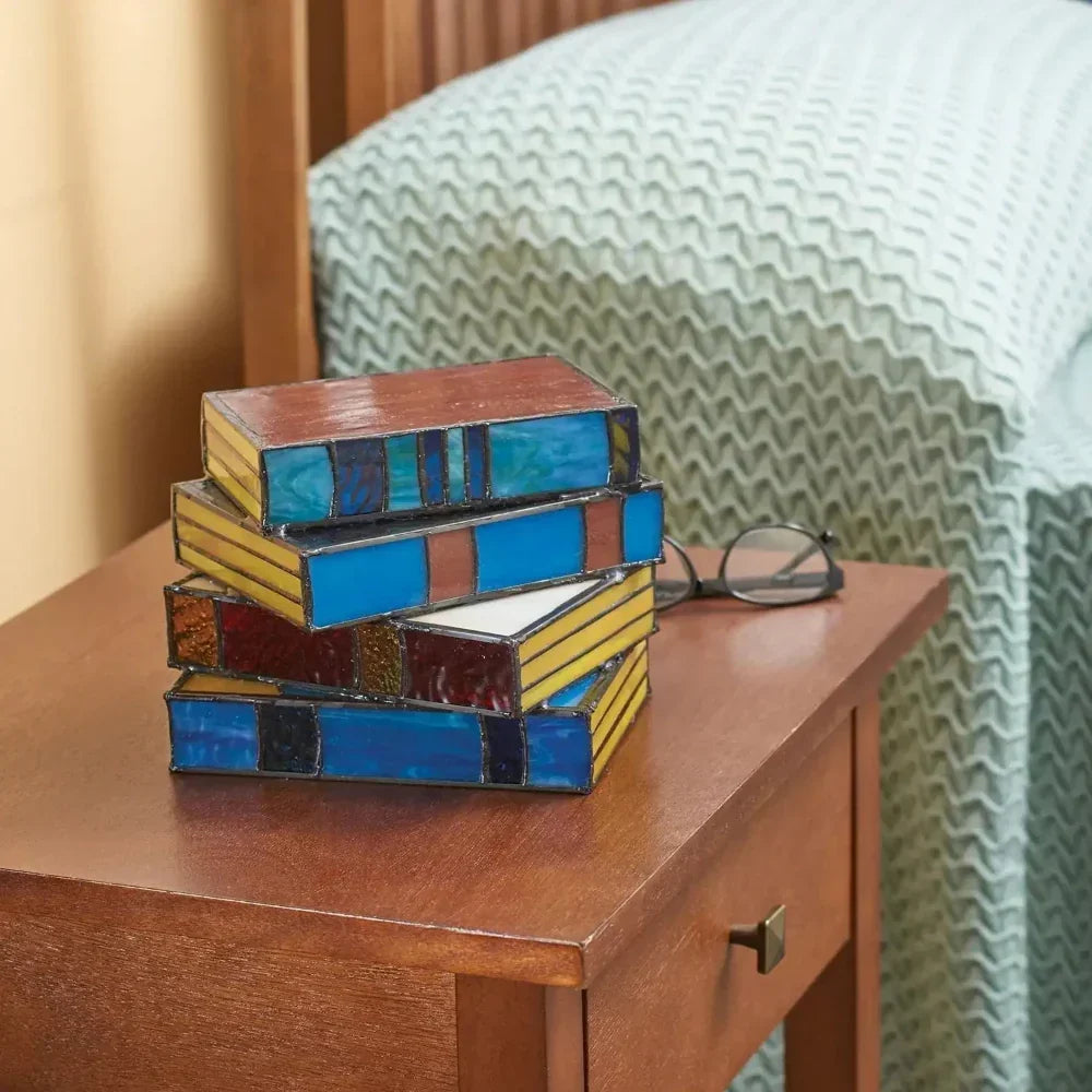 Stacked Book LED Table Lamp Decorative Soft Light Living Room Bedroom