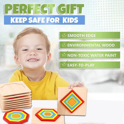 Stacking Puzzle Game Shape Sorting Toy Six Piece Educational Set