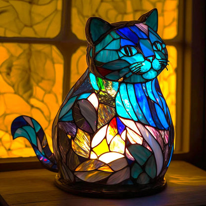 Stained Glass Animal Lamp Colourful Glow Decorative Indoor Home Light