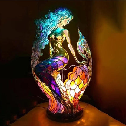 Stained Glass Animal Lamp Colourful Glow Decorative Indoor Home Light