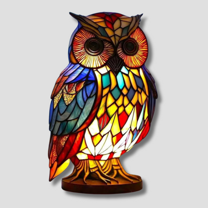 Stained Glass Animal Lamp Colourful Glow Decorative Indoor Home Light