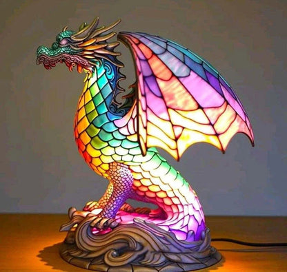 Stained Glass Animal Lamp Colourful Glow Decorative Indoor Home Light